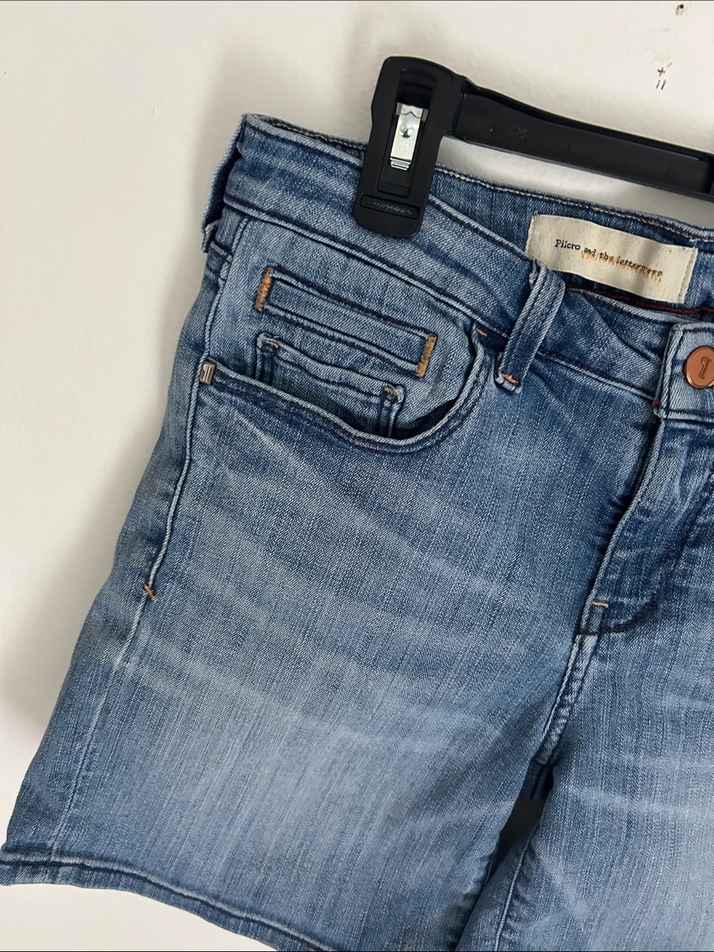 Anthropologie Pilcro the Letterpress  Blue Denim High-Rise Shorts Size 29 - Picture 4 of 11